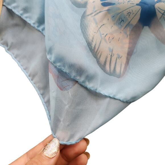 Blue Butterfly Poncho One Size Sheer See Through Whimsical Fairy Fairycore - Picture 6 of 14